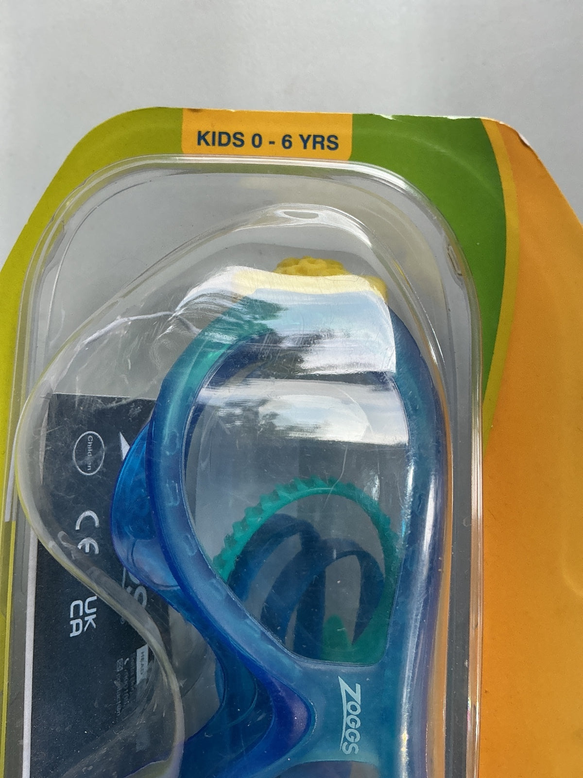 Zoggs Phantom Kids Mask Swimming Goggles for Kids 0-6 Years Blue Yellow