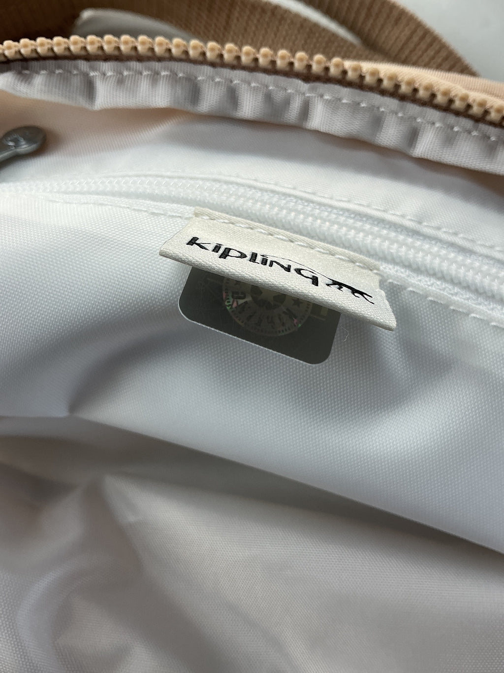 Kipling Keeffe Crossbody Bag Women Beige Petite Dual Zip Compartments