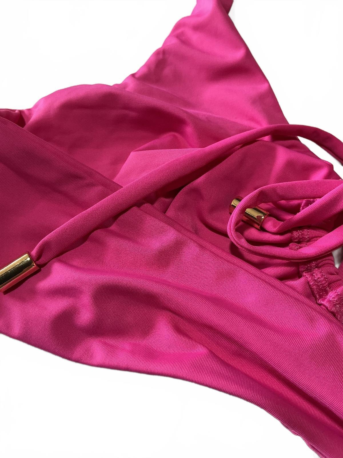 *NEW* Toco Maracas Tie Front Top Pink Size L Swimwear Bikini Top