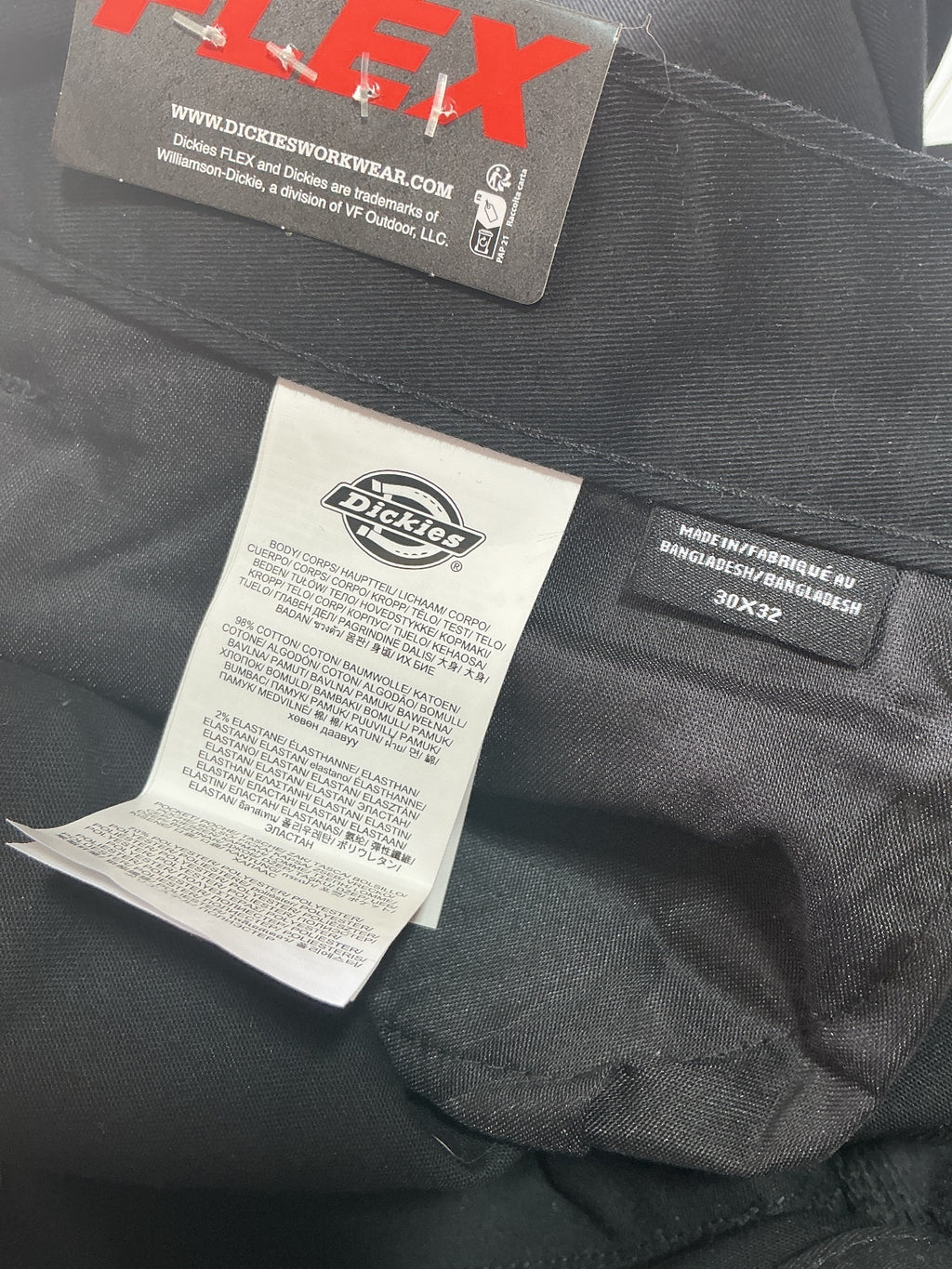 *NEW* Dickies FLEX Black Work Trousers Size 30x32 Durable Comfort Fit