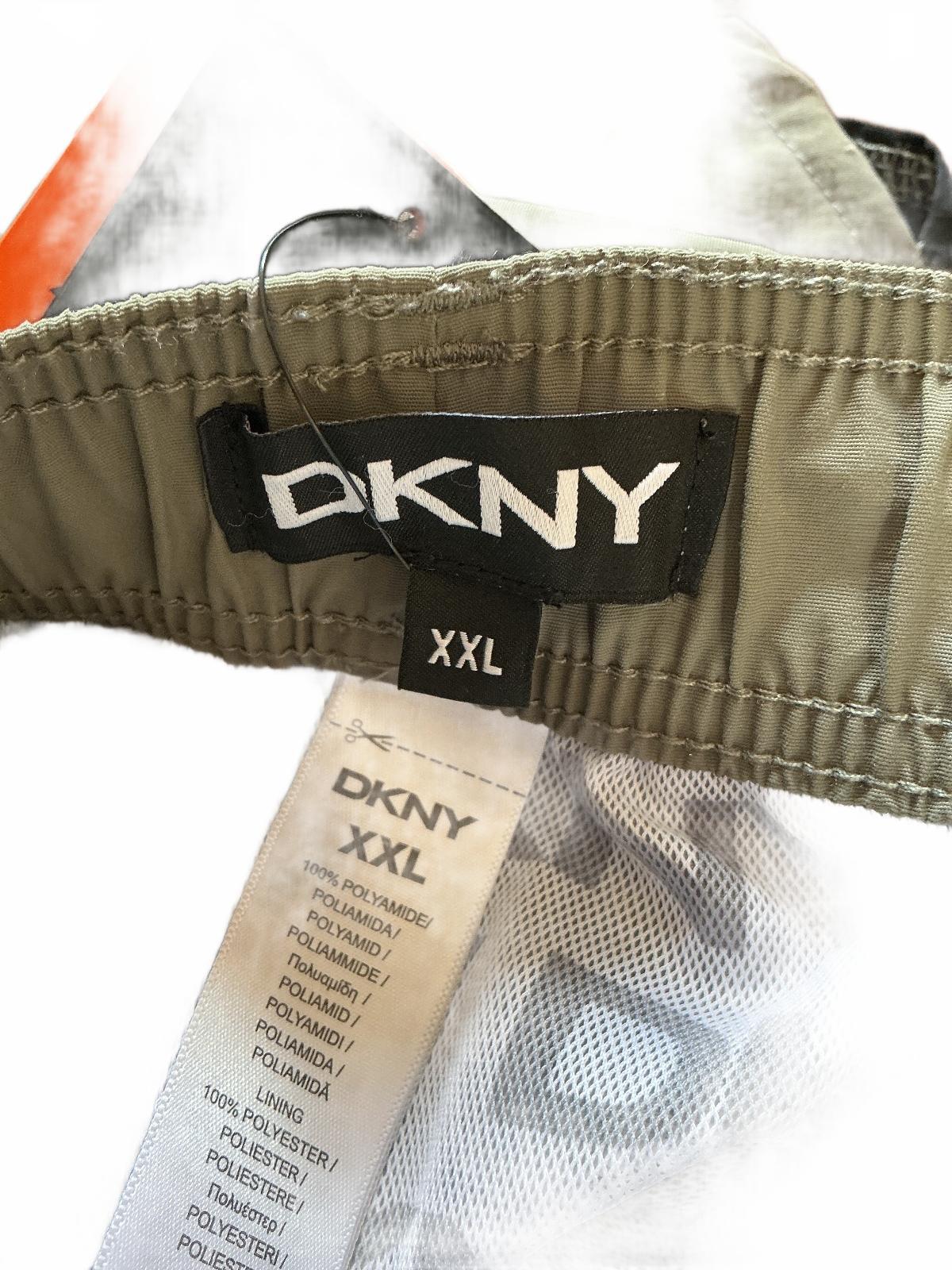 DKNY Men's Swim Shorts Size XXL Green Black Elastic Waist Drawstring