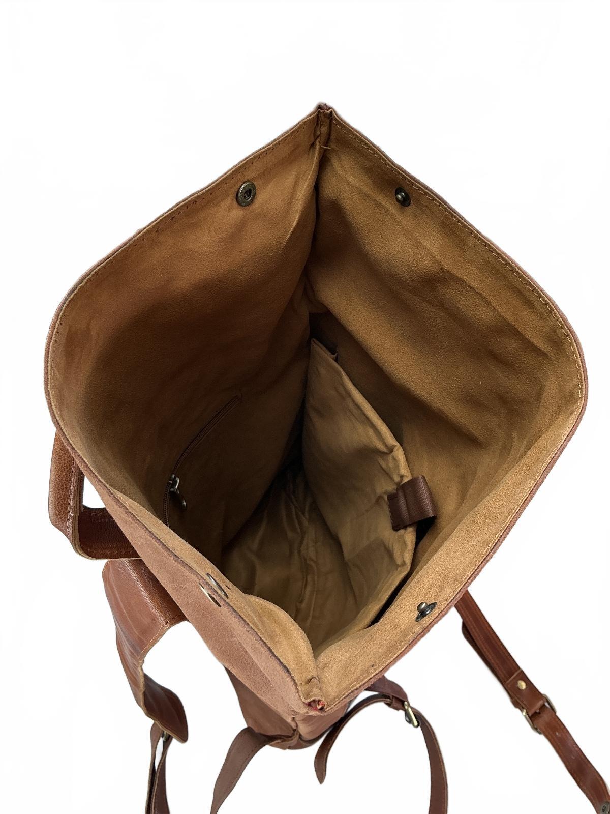 Oxford Chariot Bespoke Luxury Leather Rucksack With Laptop Sleeve Roll Top