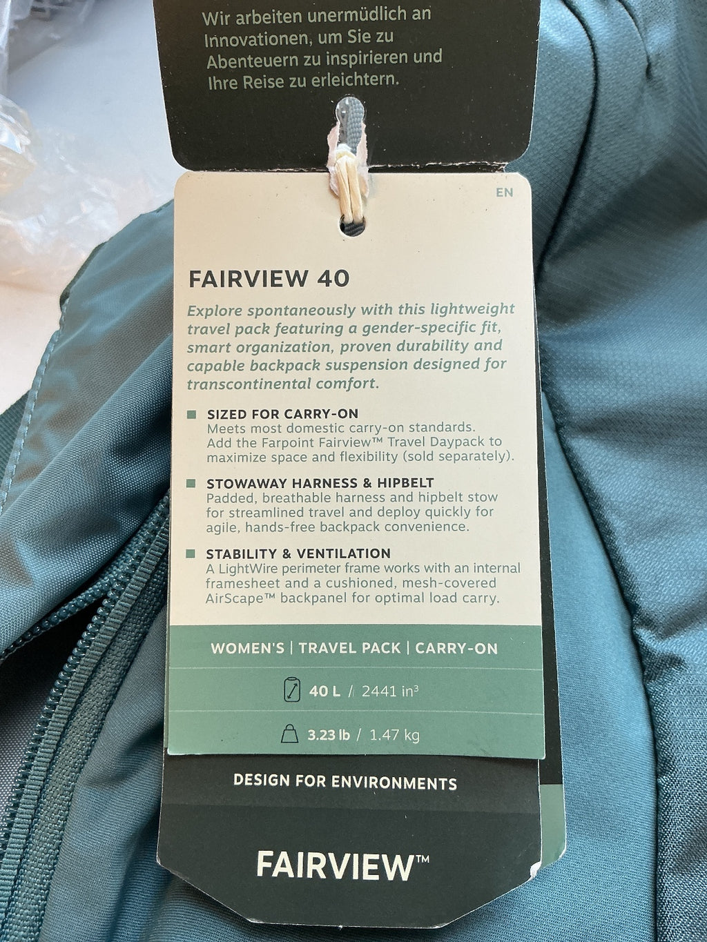 *NEW* Osprey Fairview 40 Women's Travel Pack Carry-On Backpack 40L