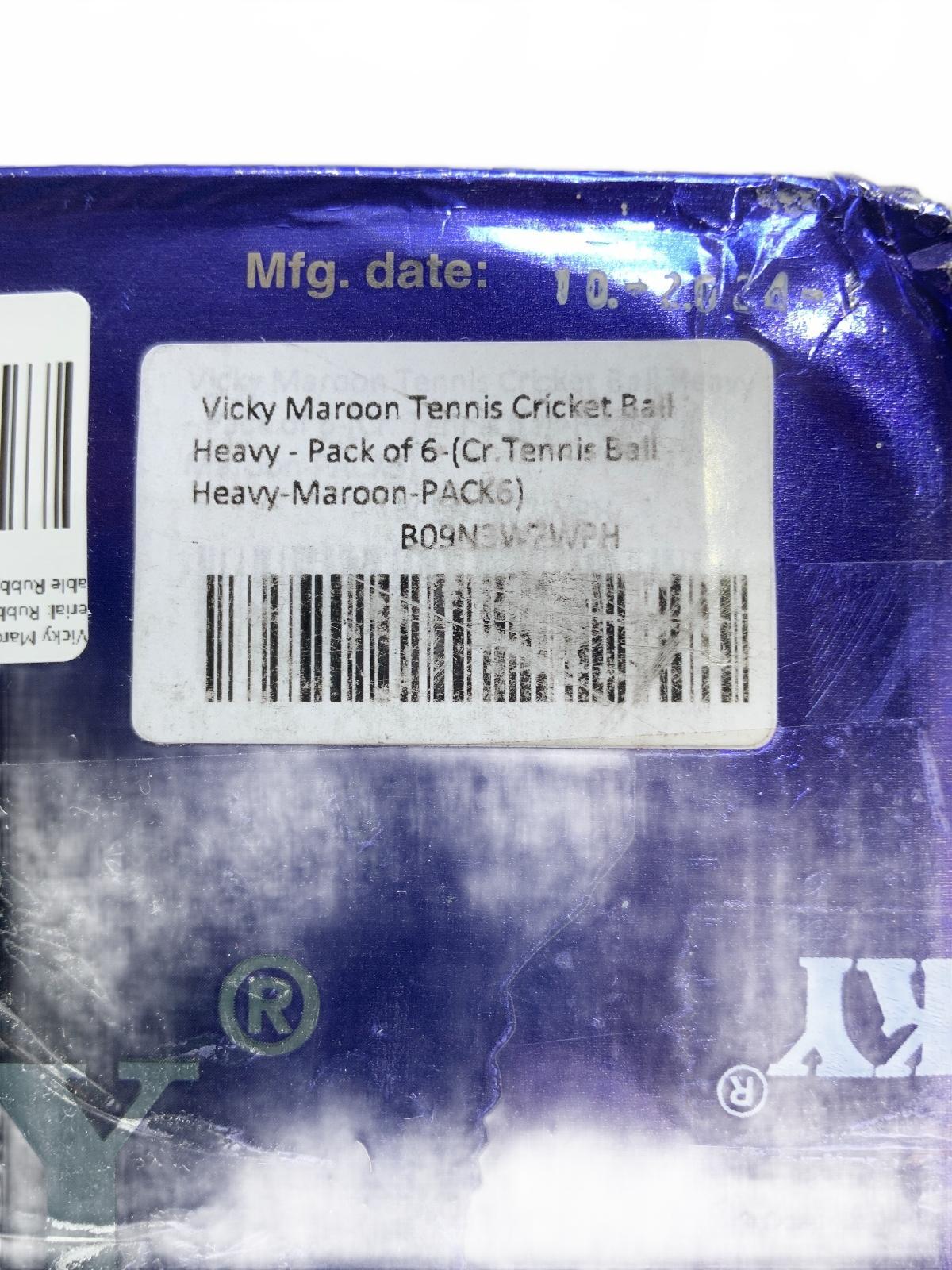 Vicky Maroon Tennis Cricket Balls Heavy Pack of 6 High Bounce