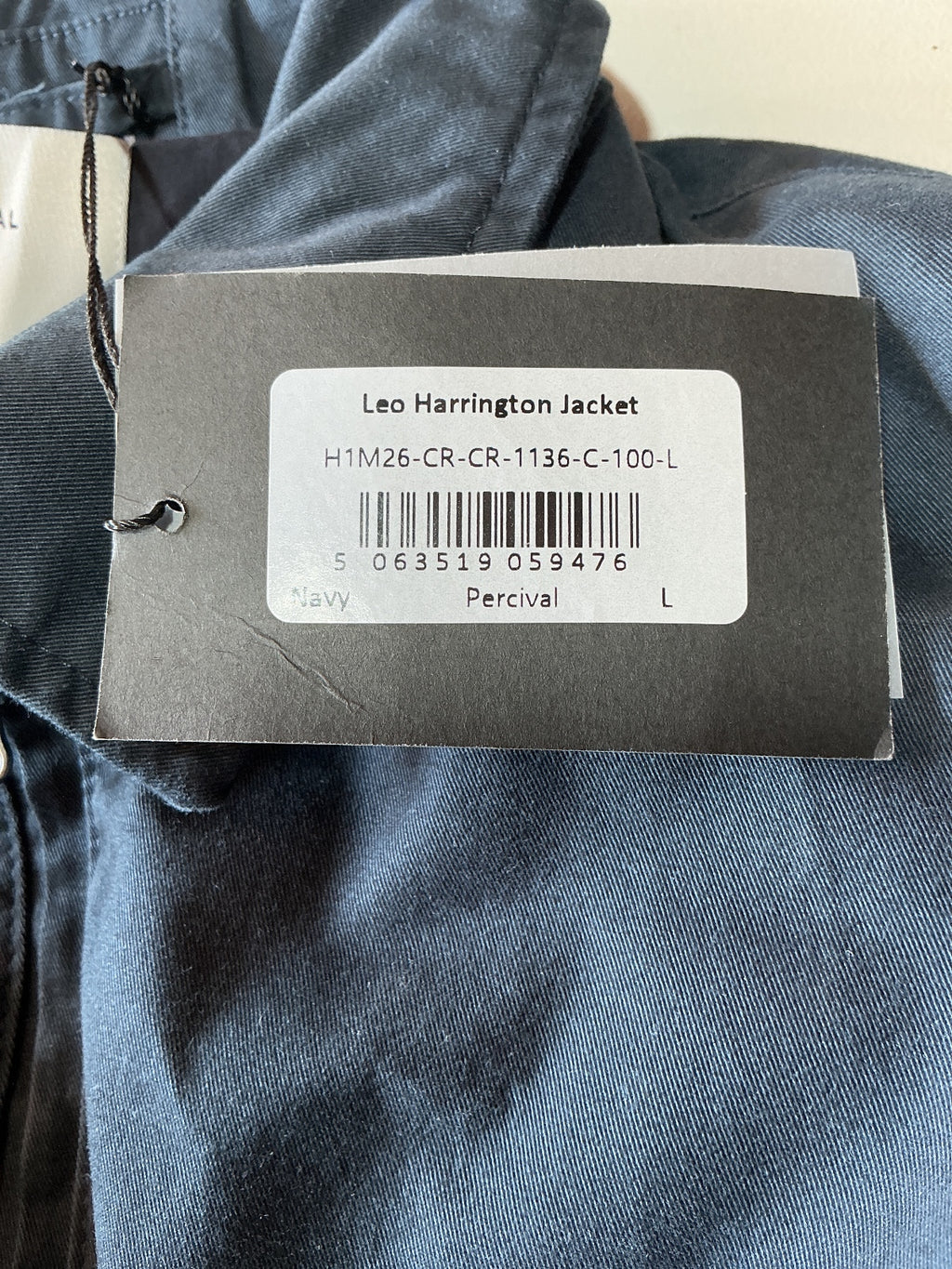 Percival Leo Harrington Navy Jacket Size L Classic Style Lightweight