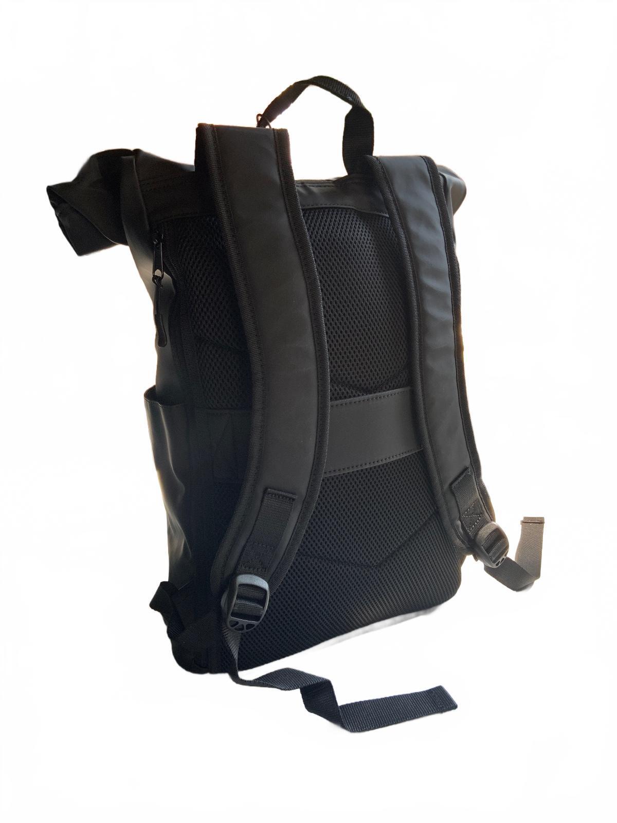 *NEW* John Lewis Rubberised Rolltop Bag Black Large Size Stylish Backpack