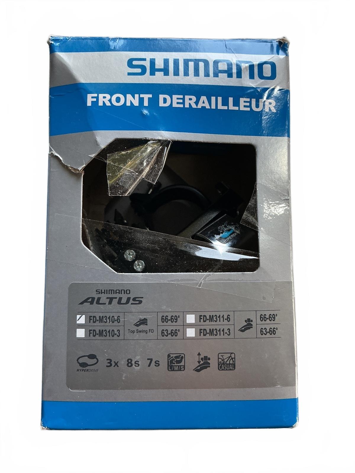 Shimano Altus FD-M310-6 Front Derailleur 3x 8s 7s 66-69° Clamp Size