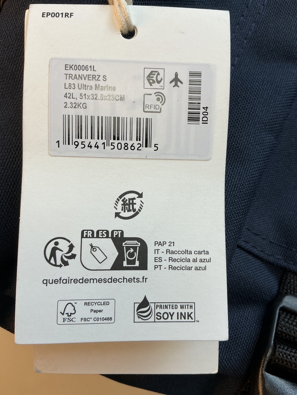 Eastpak Tranverz S 42L Cabin Size Navy Luggage