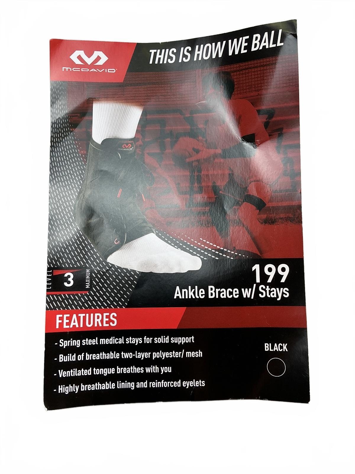 New McDavid 199 Ankle Brace with Straps Size S