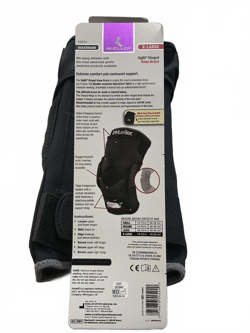 Mueller Hg80 Hinged Knee Brace X-Large Support