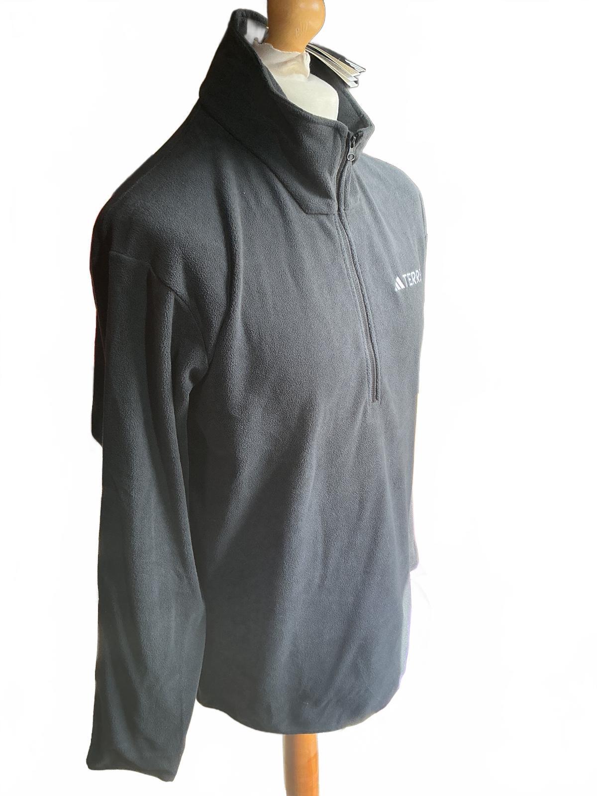 *NEW* adidas Terrex MT ESS HZ FL Black Fleece Top Size L Large