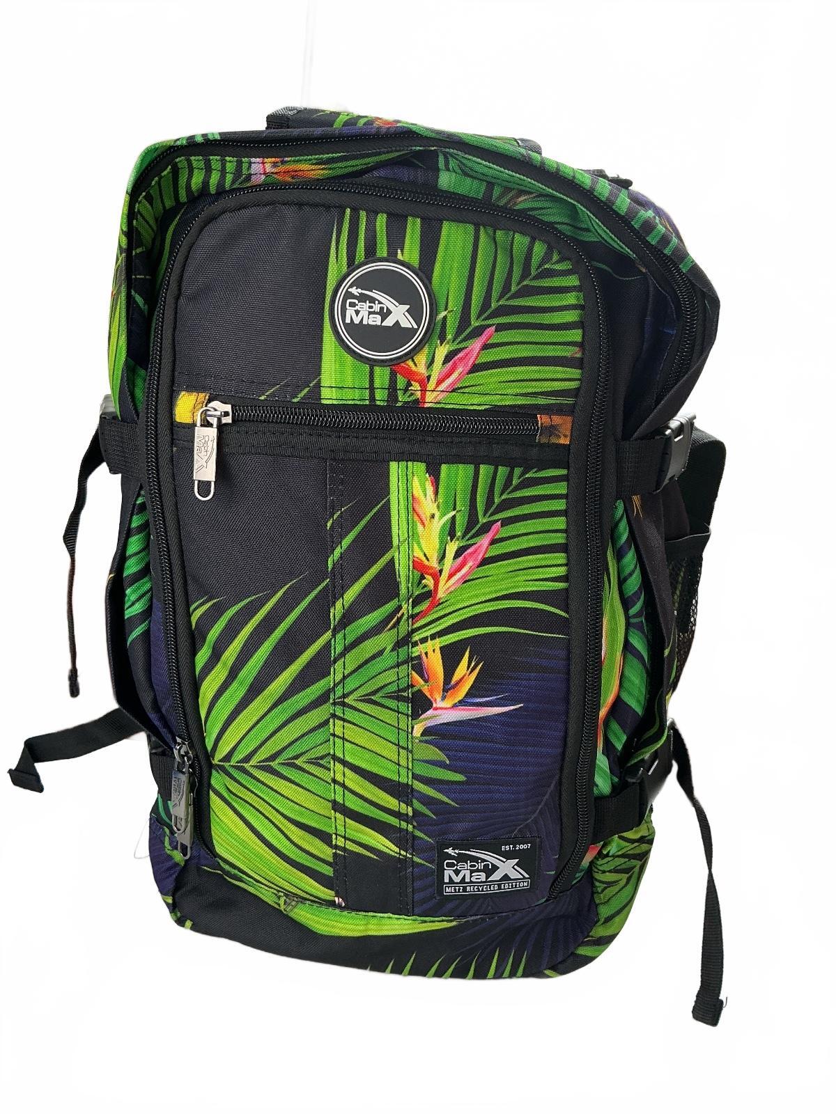 Cabin Max Unisex Tropical Print Ryanair Backpack Green Adjustable