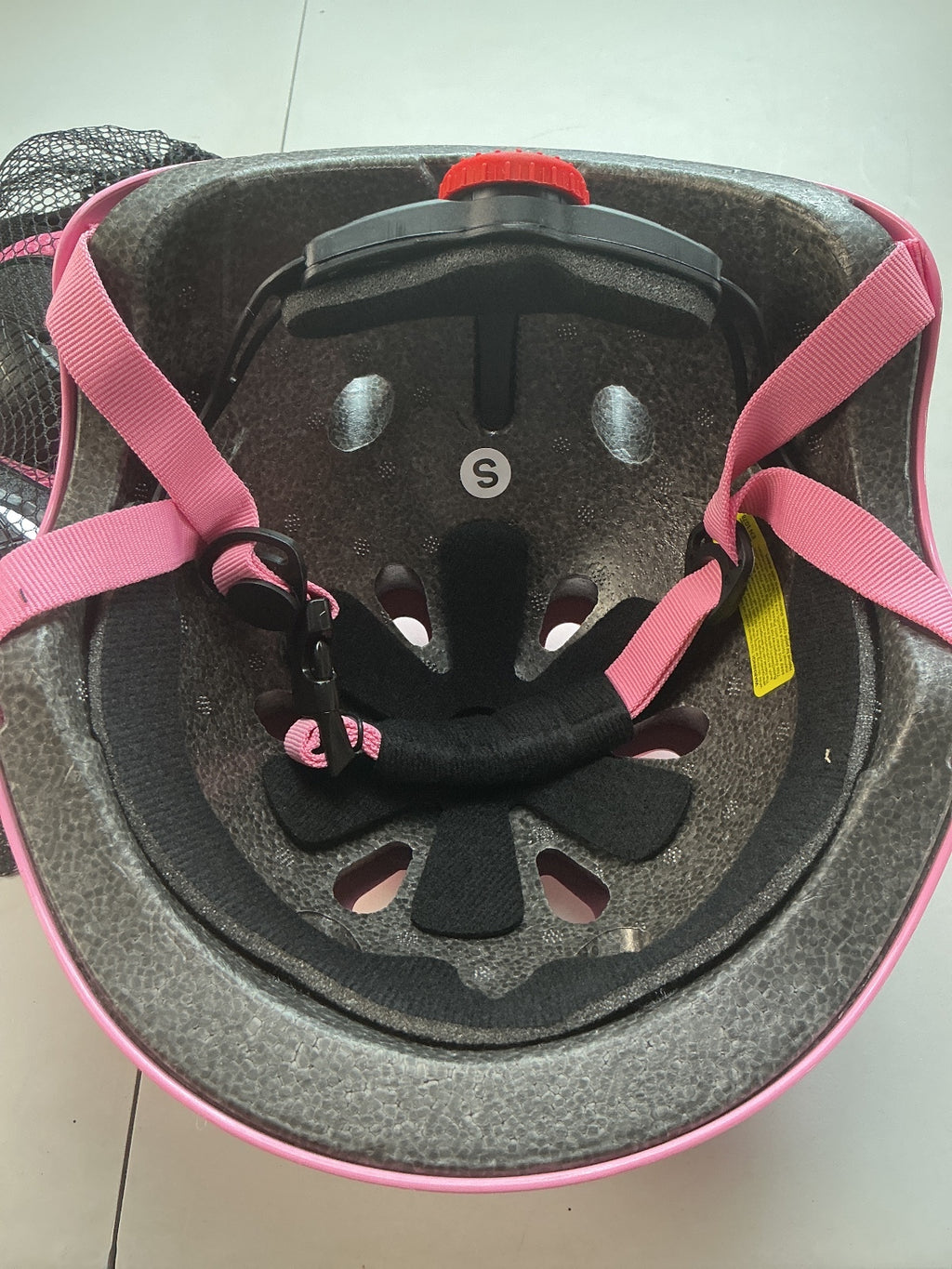 Niftii Glossy Pink Helmet with Pads Size Junior 3-15
