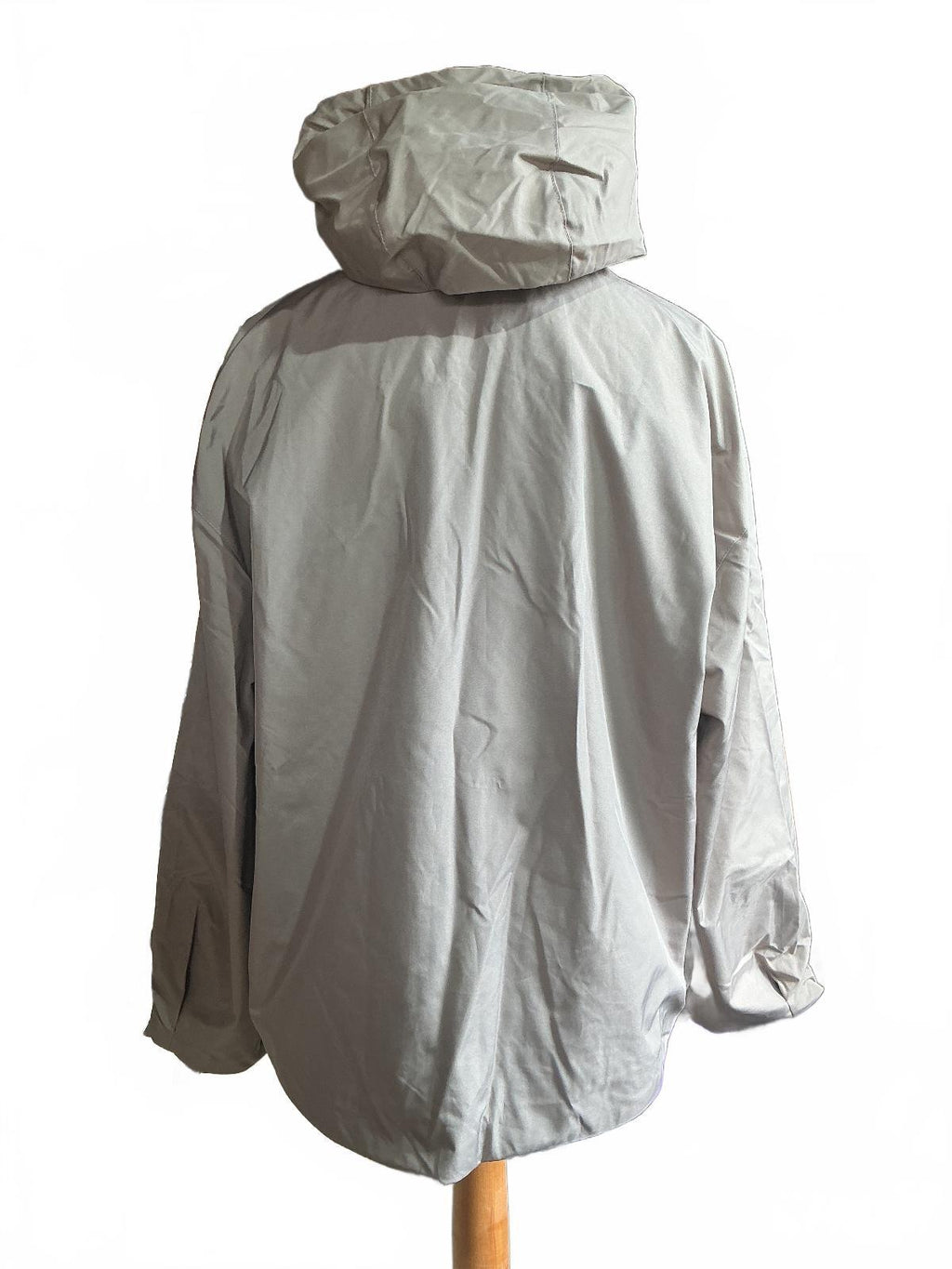 Men's XL Beige Hooded Pullover Jacket with Front Zipper Pocket