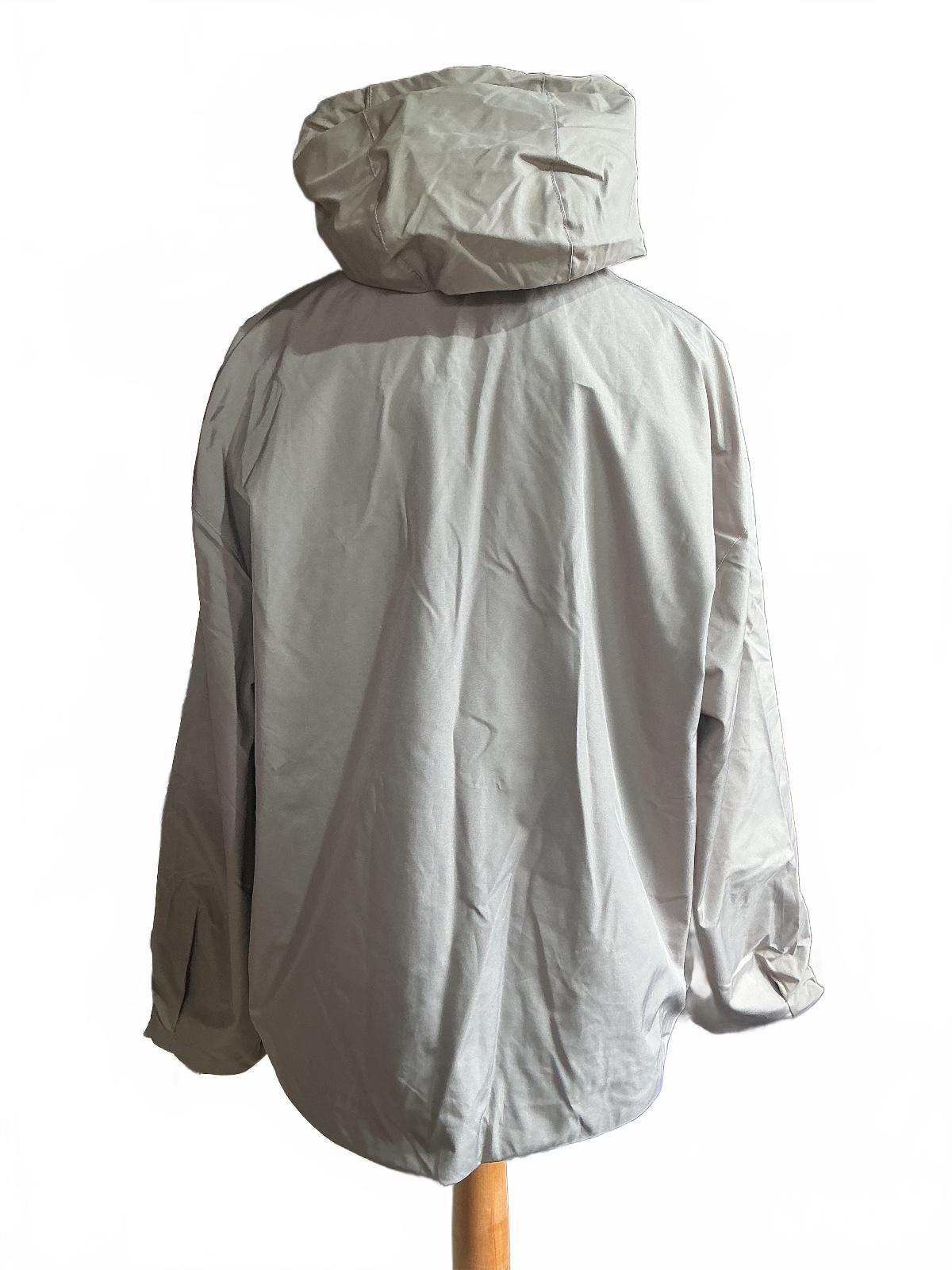 Men's XL Beige Hooded Pullover Jacket with Front Zipper Pocket
