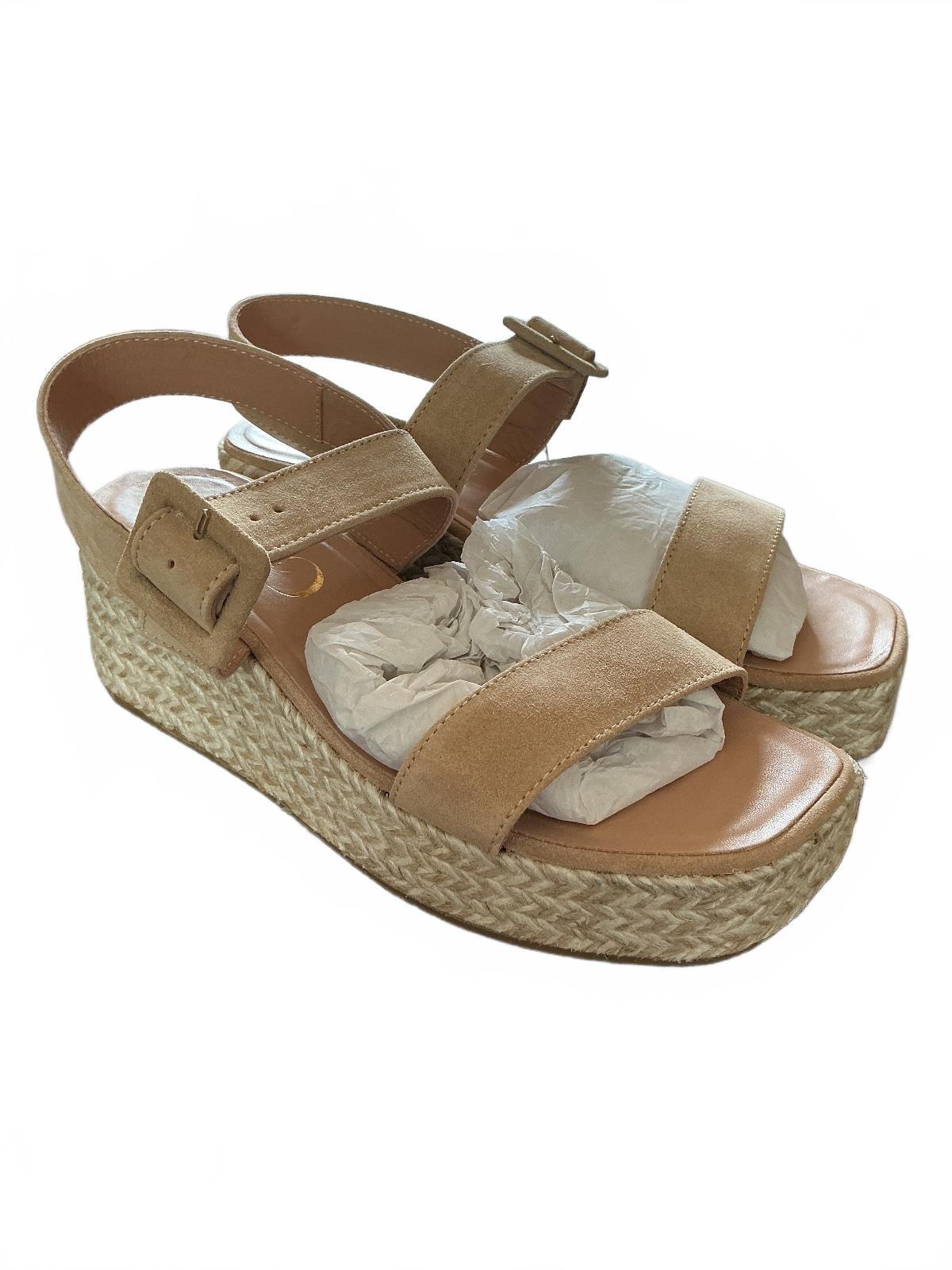 Gaimo Beige Suede Espadrille Wedge Sandals Size 5 UK Summer Footwear