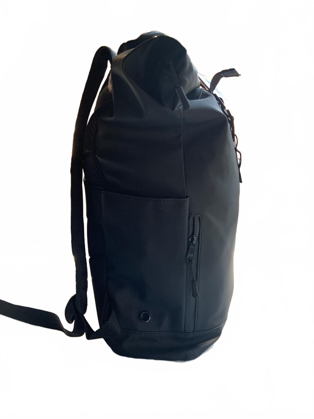*NEW* John Lewis Rubberised Rolltop Bag Black Large Size Stylish Backpack