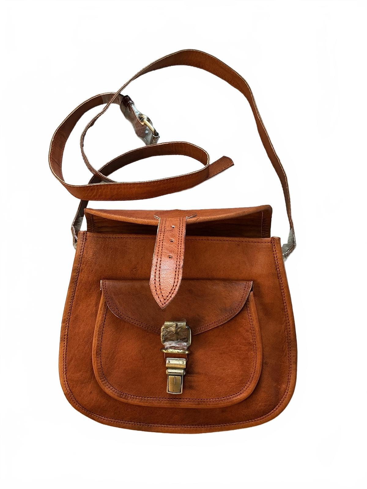 Firu Handmade Brown Leather Crossbody Bag Size Medium