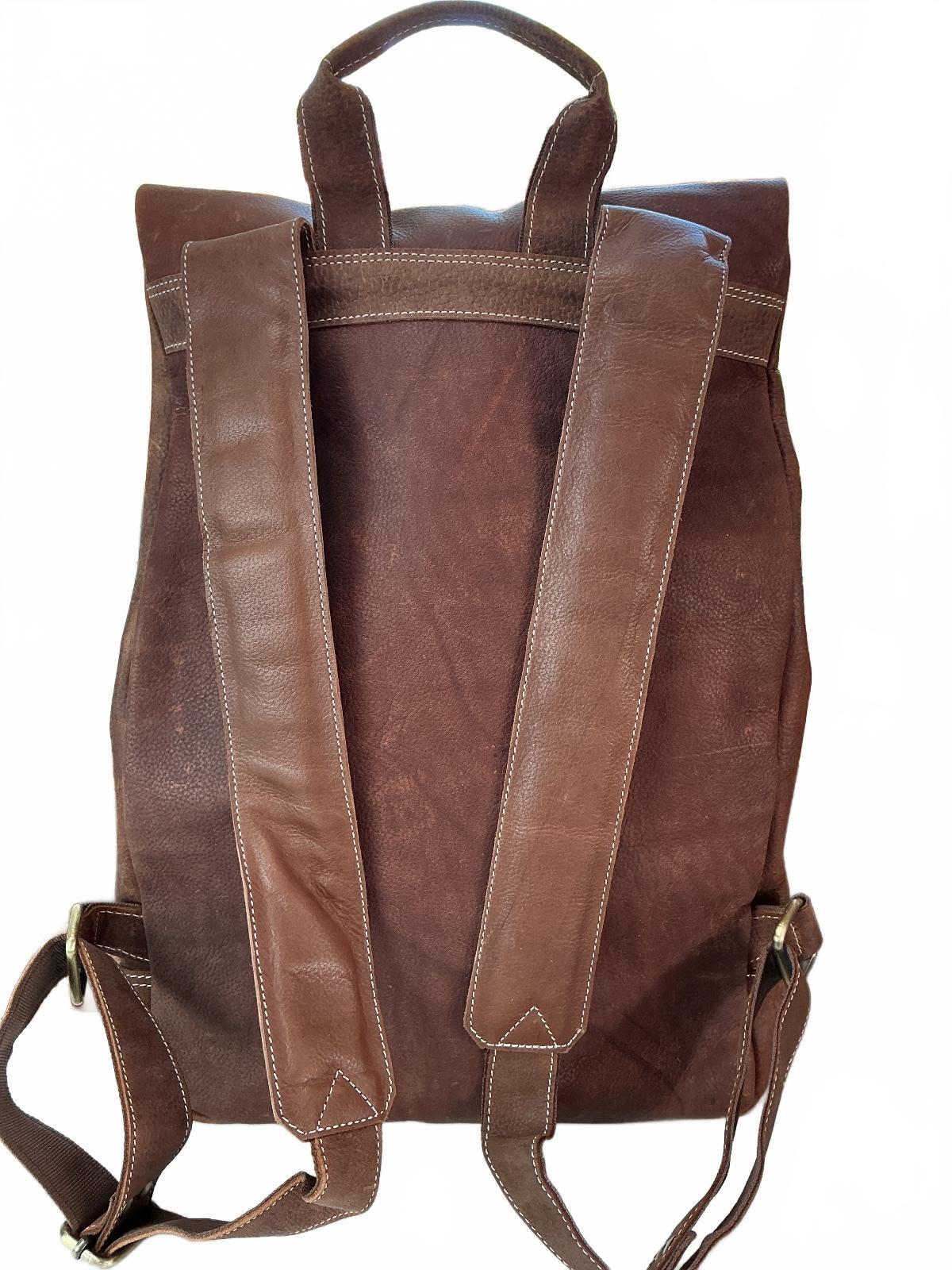 Oxford Chariot Luxury Leather Brown Rucksack Laptop Sleeve Multiple Pockets
