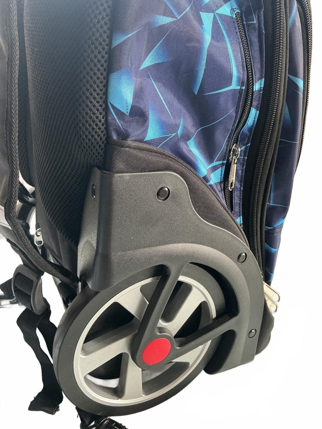 Feiyu Blue Geometric Pattern Wheeled Backpack 20L Size Medium Schoolbag Bts