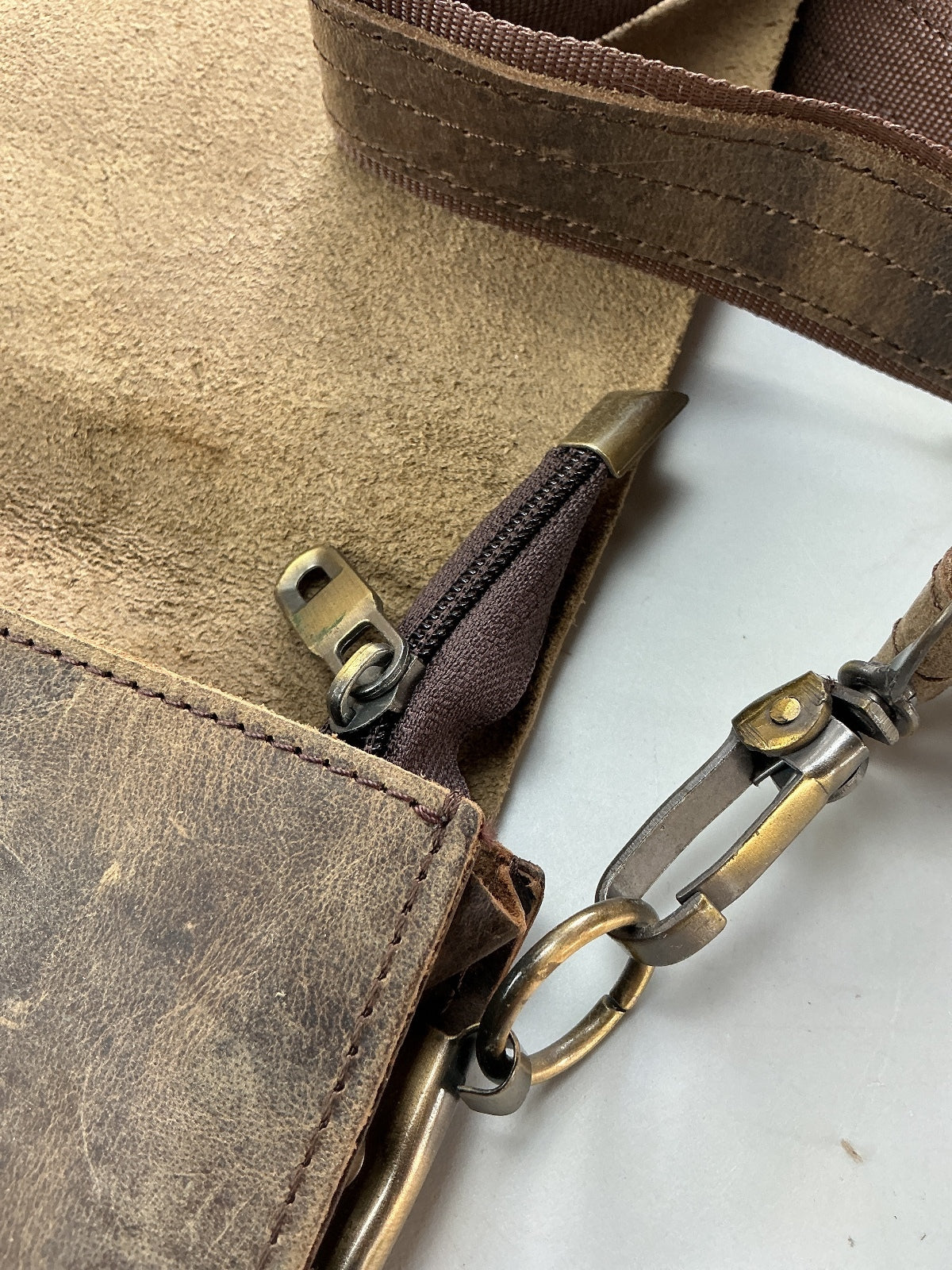 Oxford Bespoke Luxury Leather Crossbody Bag Unisex Brown Vintage Style