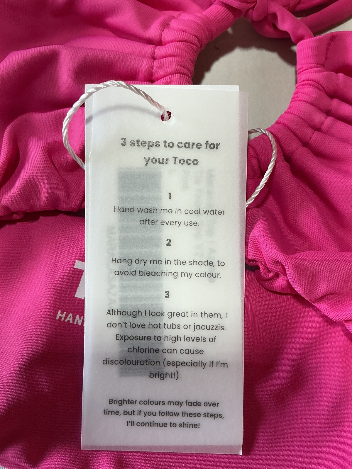 *NEW* Toco Maracas Tie Front Top Pink Size L Swimwear Bikini Top