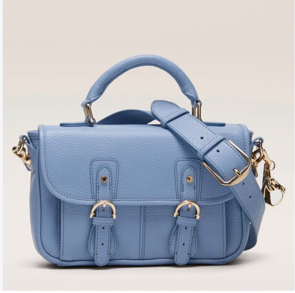 Paul Costelloe Dressage Women's Blue Pebbled Leather Satchel Shoulder Bag