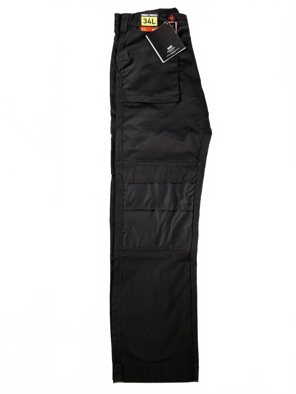 Scruffs Worker Trouser Men's 34L Black Durable Workwear Cargo Pockets