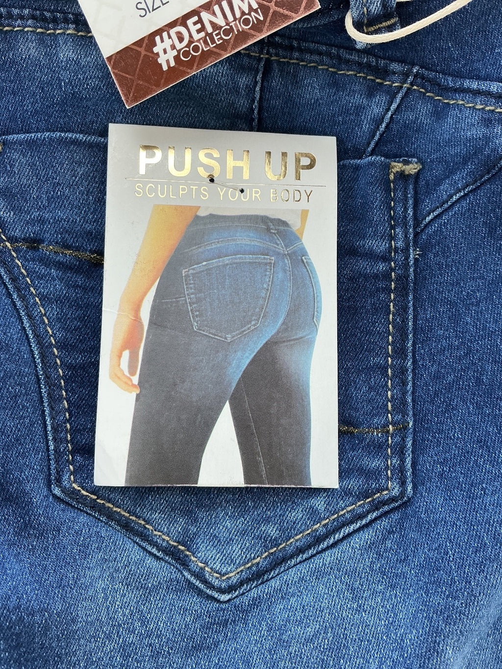 Redseventy WT362 Women's Skinny Jeans Size 38 10 UK Blue Push Up Sculpt