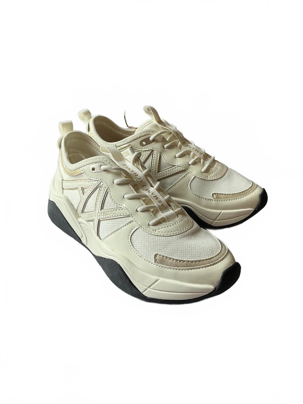 Armani Exchange Cream Sneakers Size 6 Comfortable Stylish