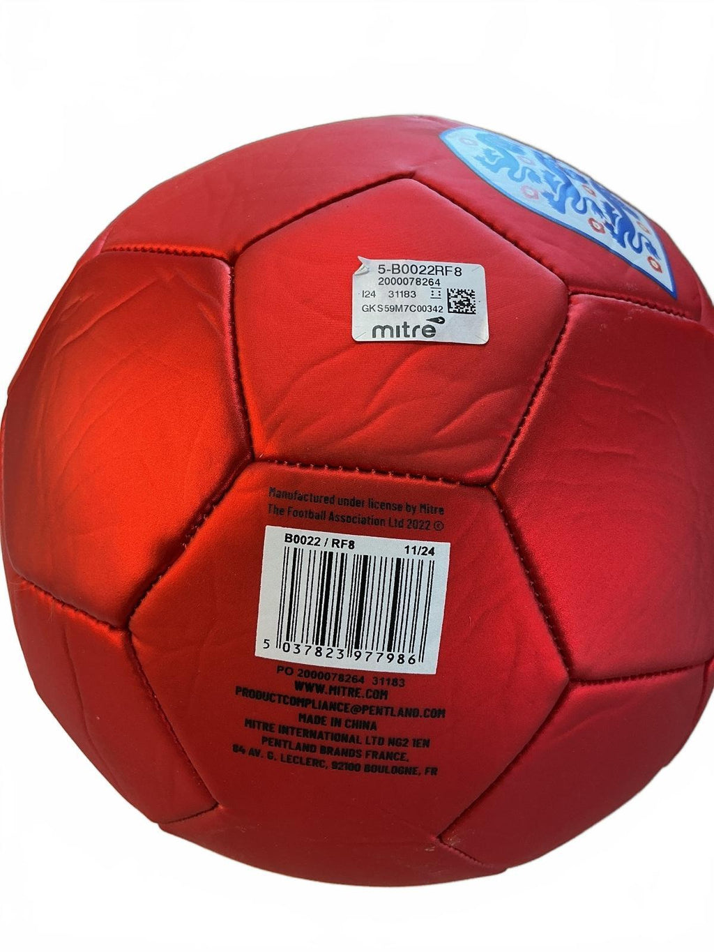 Mitre England Red Football Size 5 And Mini