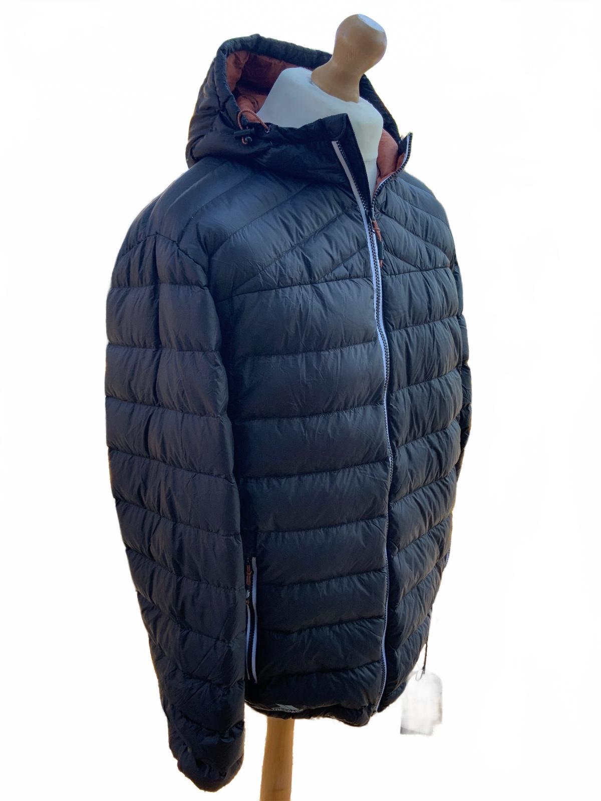 Trespass Whitman II Male Down Jacket Black/Rust XXL Warm Hooded Coat