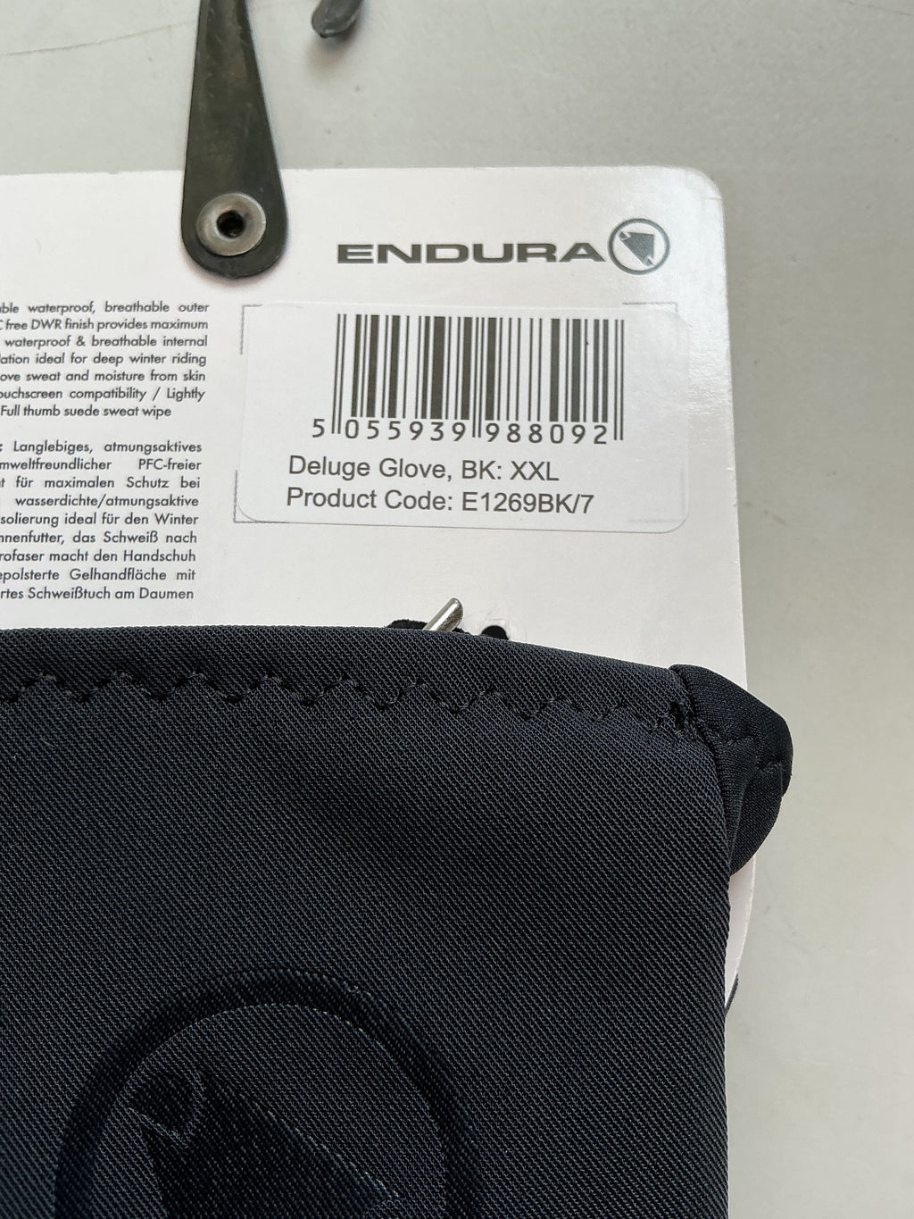 Endura Deluge Glove Black XXL Waterproof Breathable
