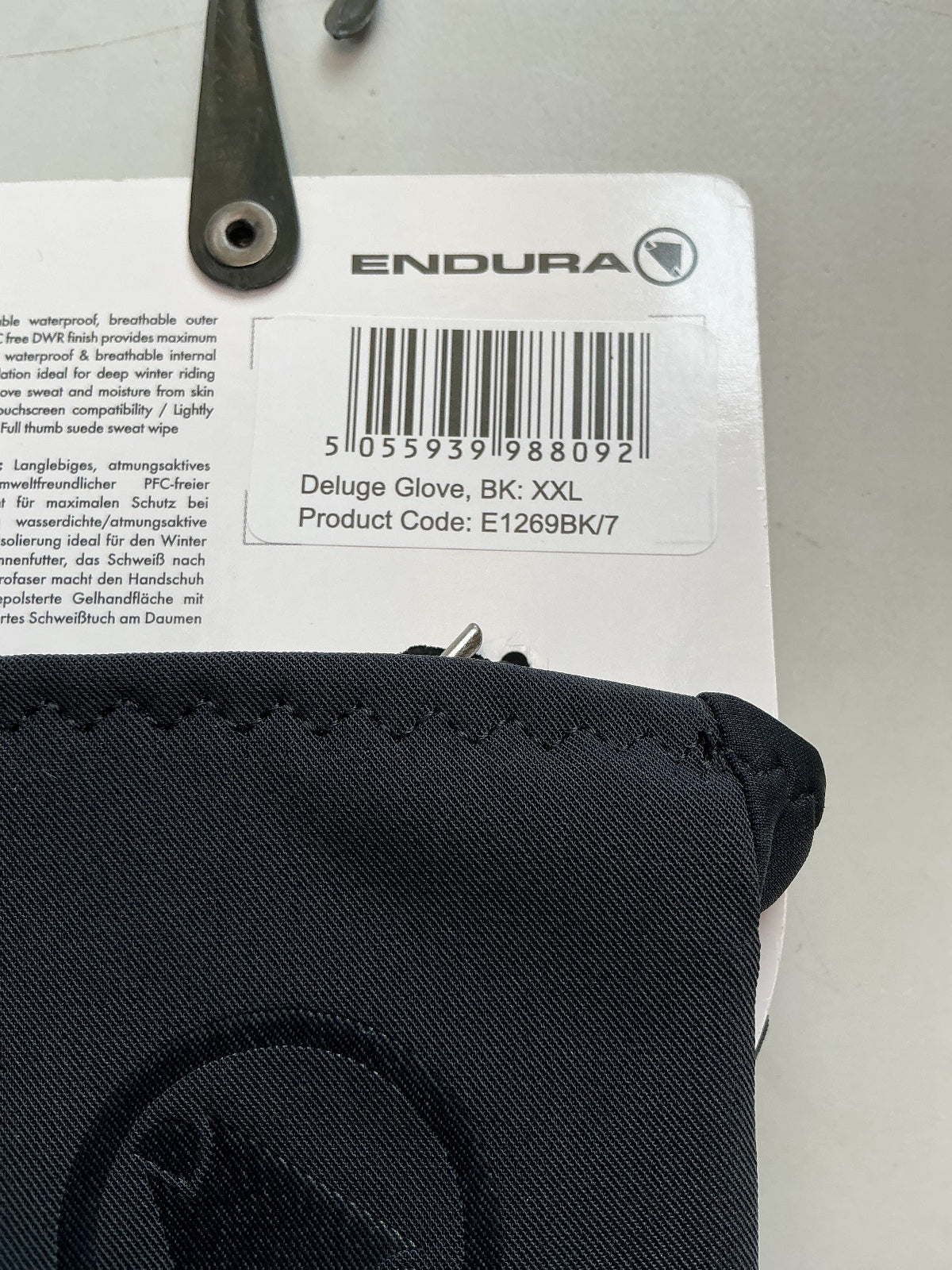 Endura Deluge Glove Black XXL Waterproof Breathable