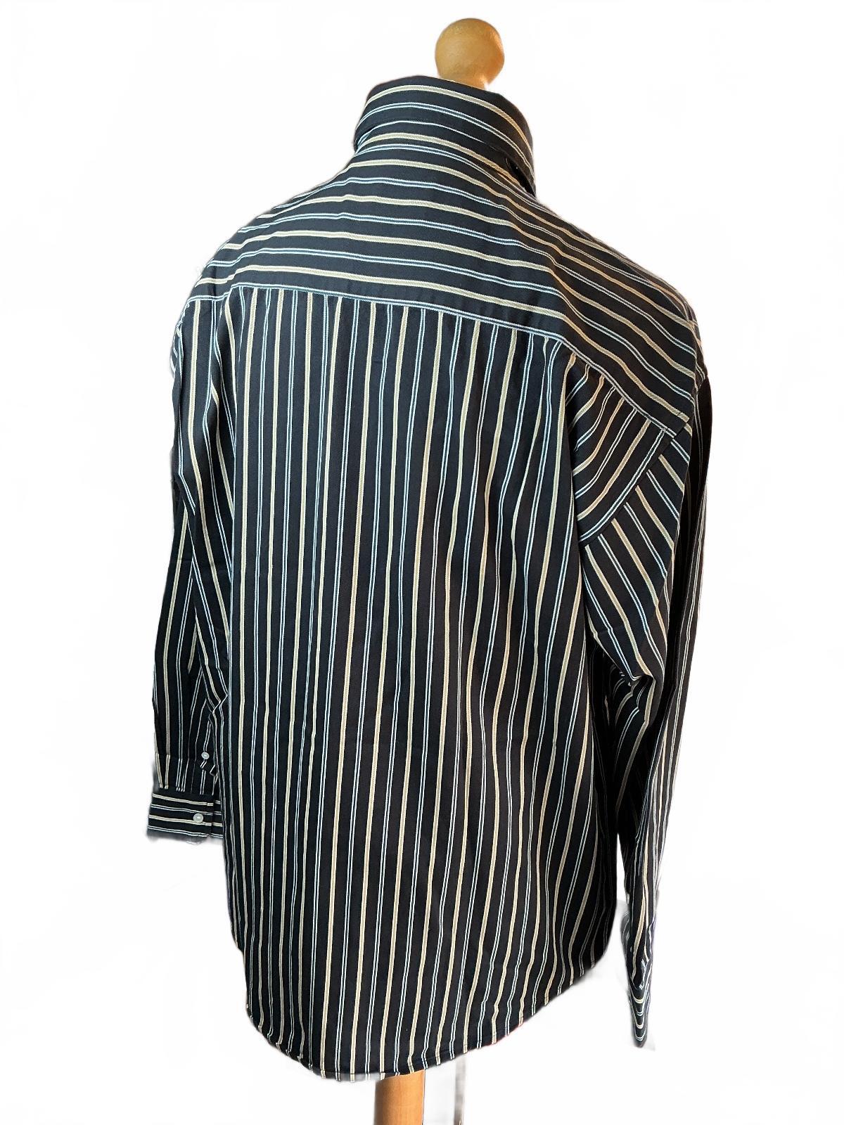 Carhartt WIP Palance Stripe Shirt Men M Black Loose Fit Button-Up