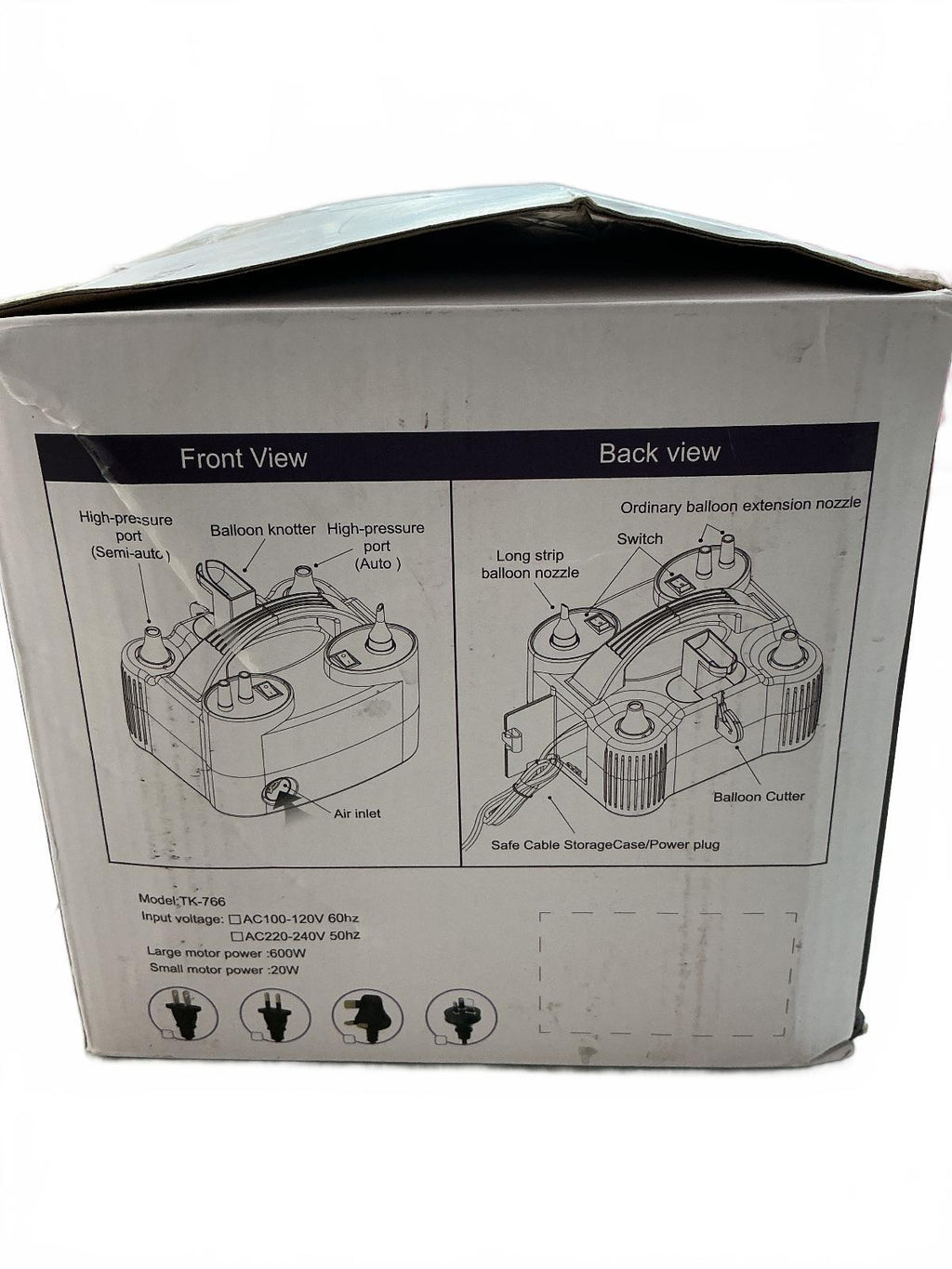 Electric Balloon Pump TK-766 Air Inflator 220V 620W