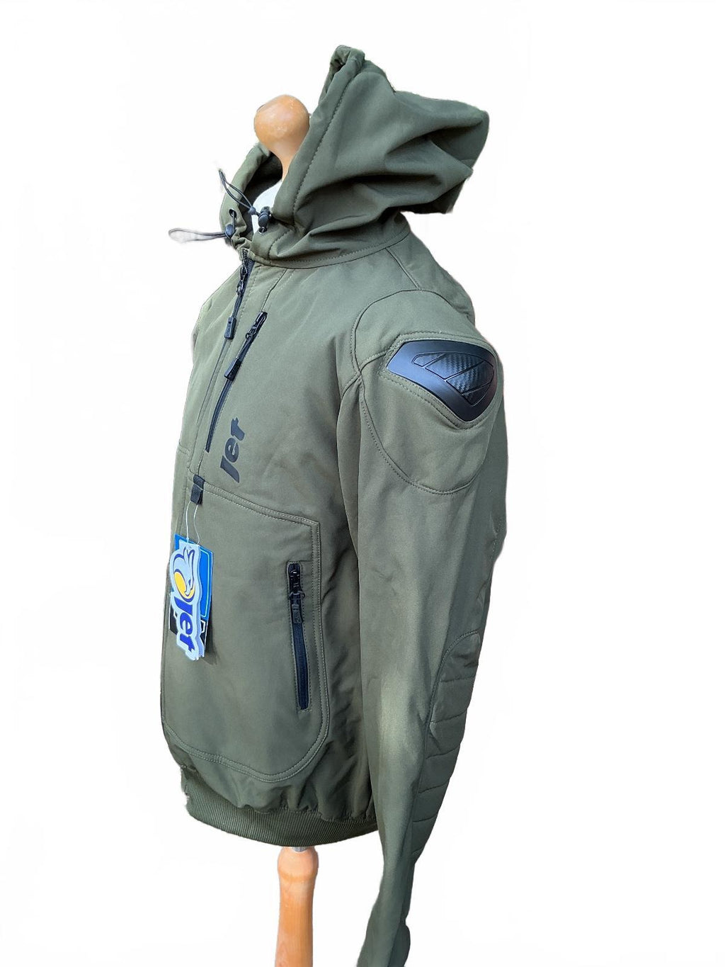 Jet Men's 3Xl Motorcycle Jacket Olive Green Protective Hooded New