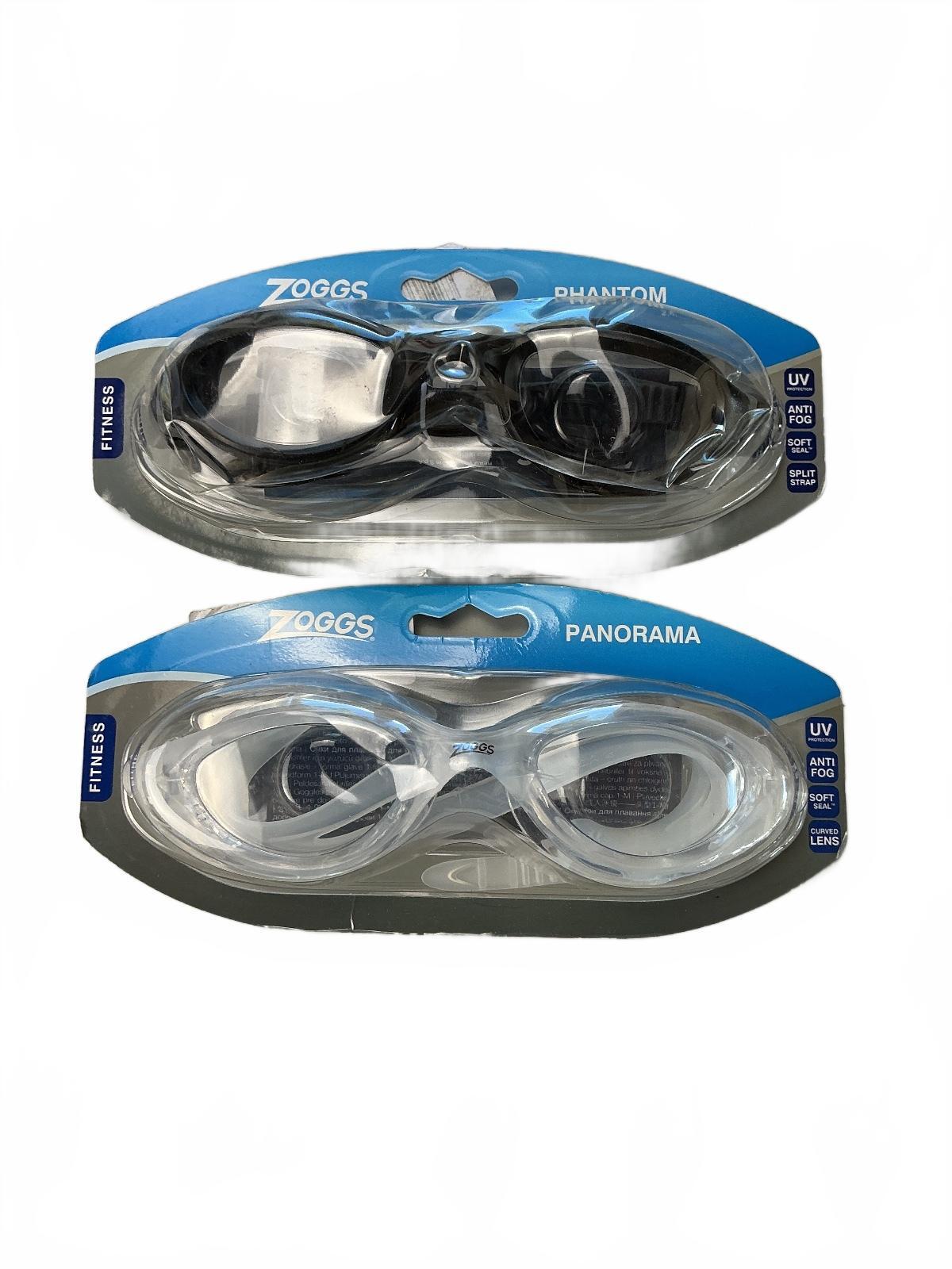 Zoggs Phantom And Panorama Unisex Swimming Goggles Black Split Strap