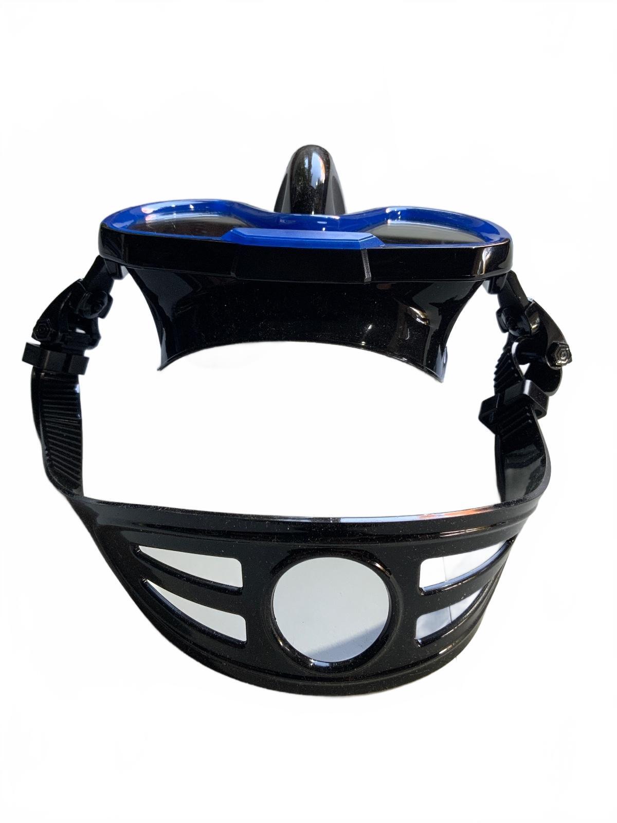 Diving Mask Snorkel Face Scuba Swim Goggles Blue Black Size Adjustable