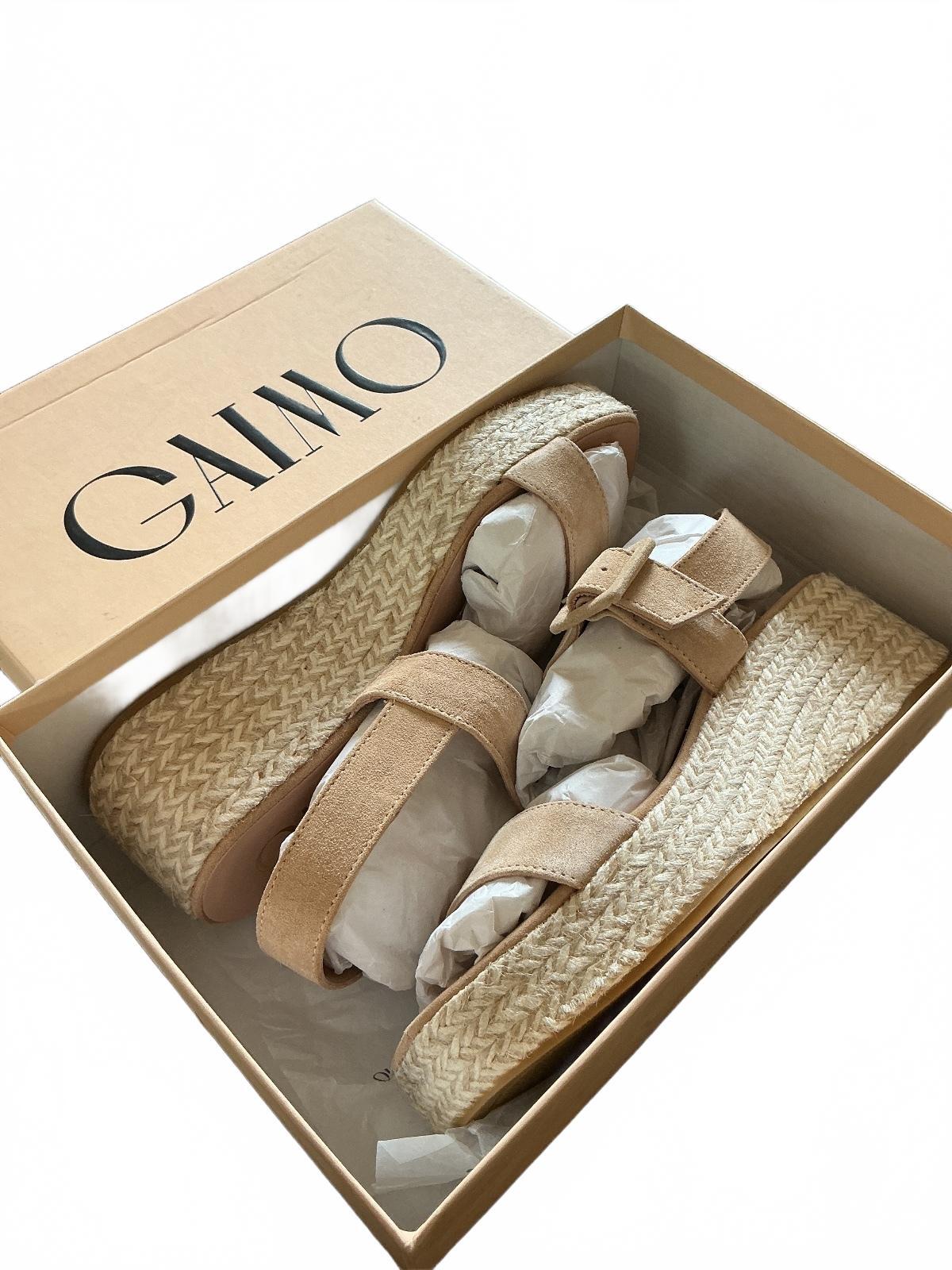Gaimo Pesca Baby Silk Camello Wedge Sandals Size 38/Uk 5 Espadrille Platform