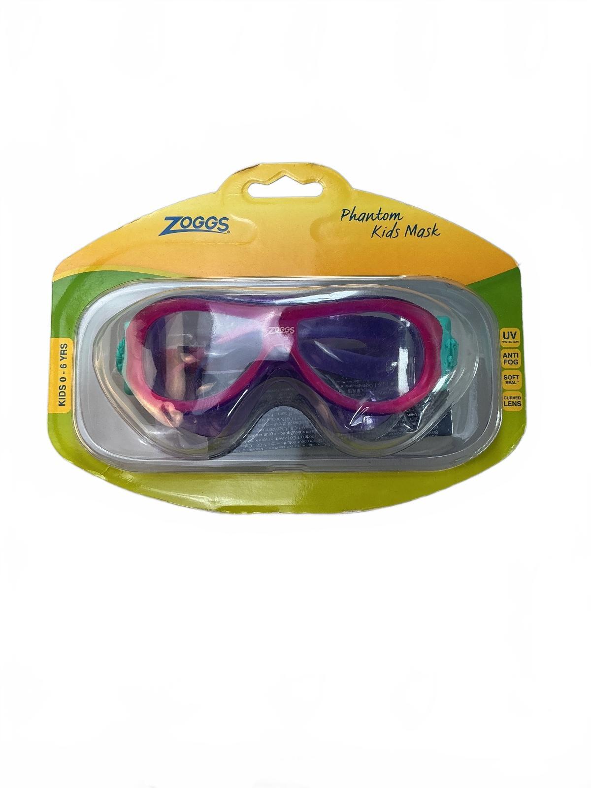 Zoggs Phantom Kids Mask Pink Violet Clear Size 0-6 Yrs