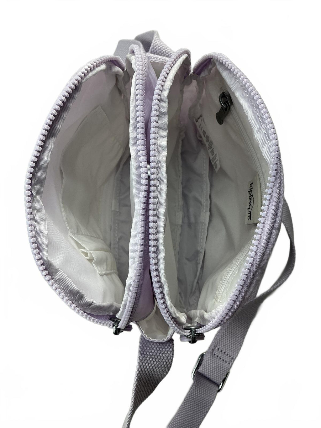 Kipling Keeffe Crossbody Bag Women Small Lilac Dual Zip Pocket Adjustable Strap