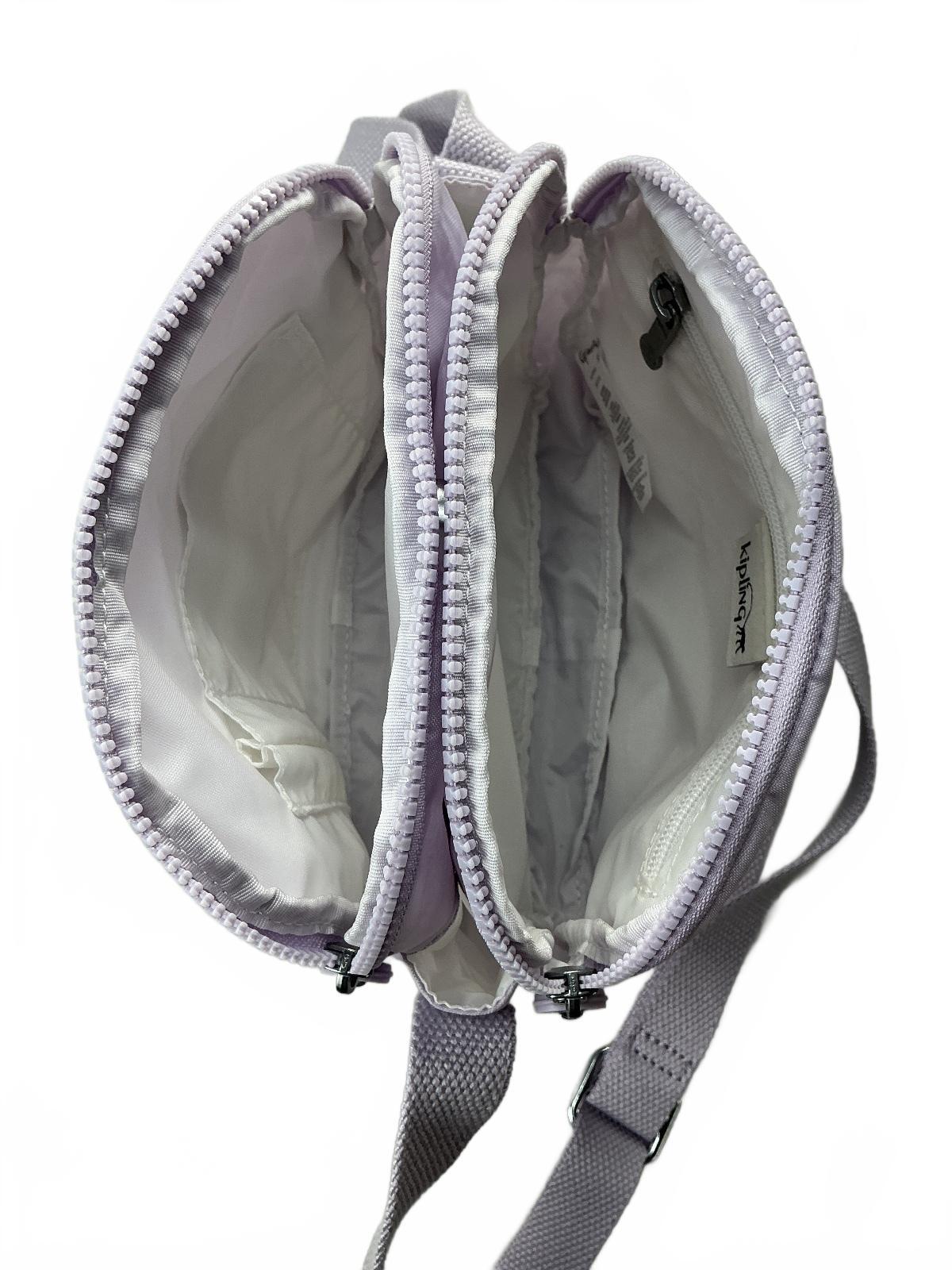 Kipling Keeffe Crossbody Bag Women Small Lilac Dual Zip Pocket Adjustable Strap