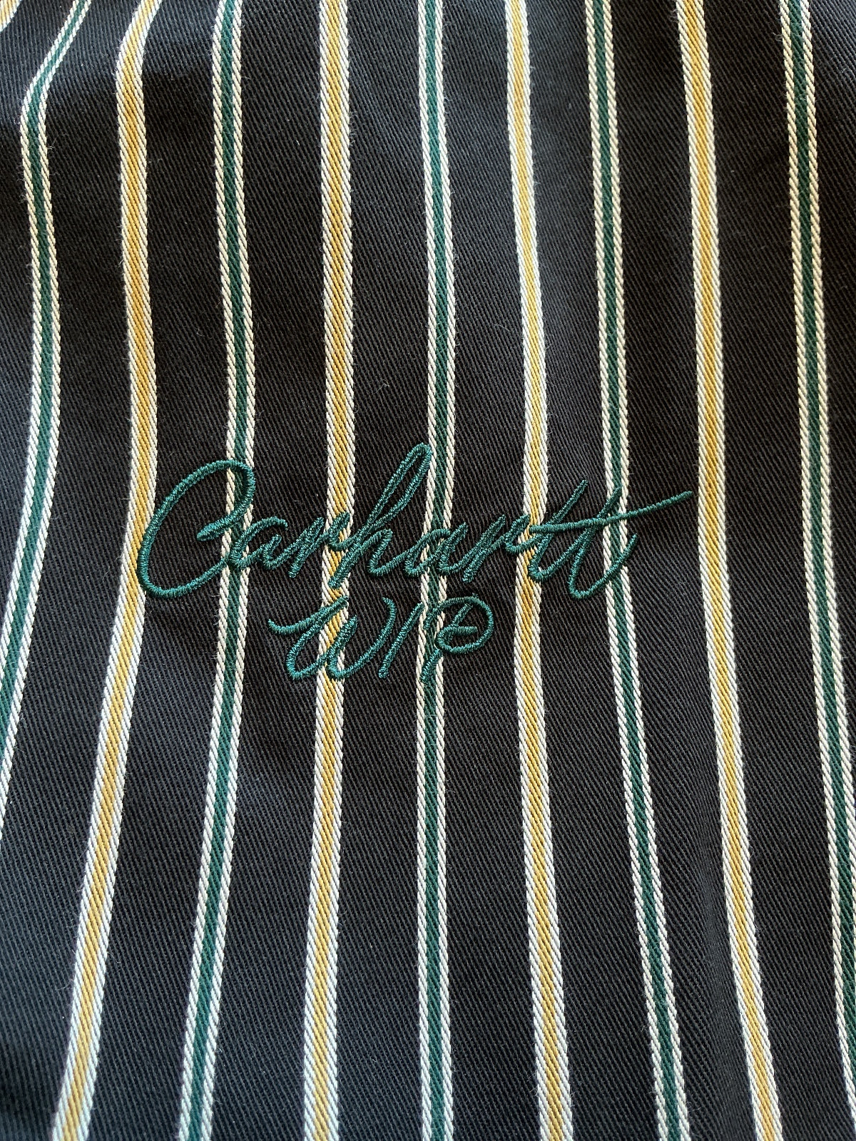 Carhartt WIP Palance Stripe Shirt Men M Black Loose Fit Button-Up