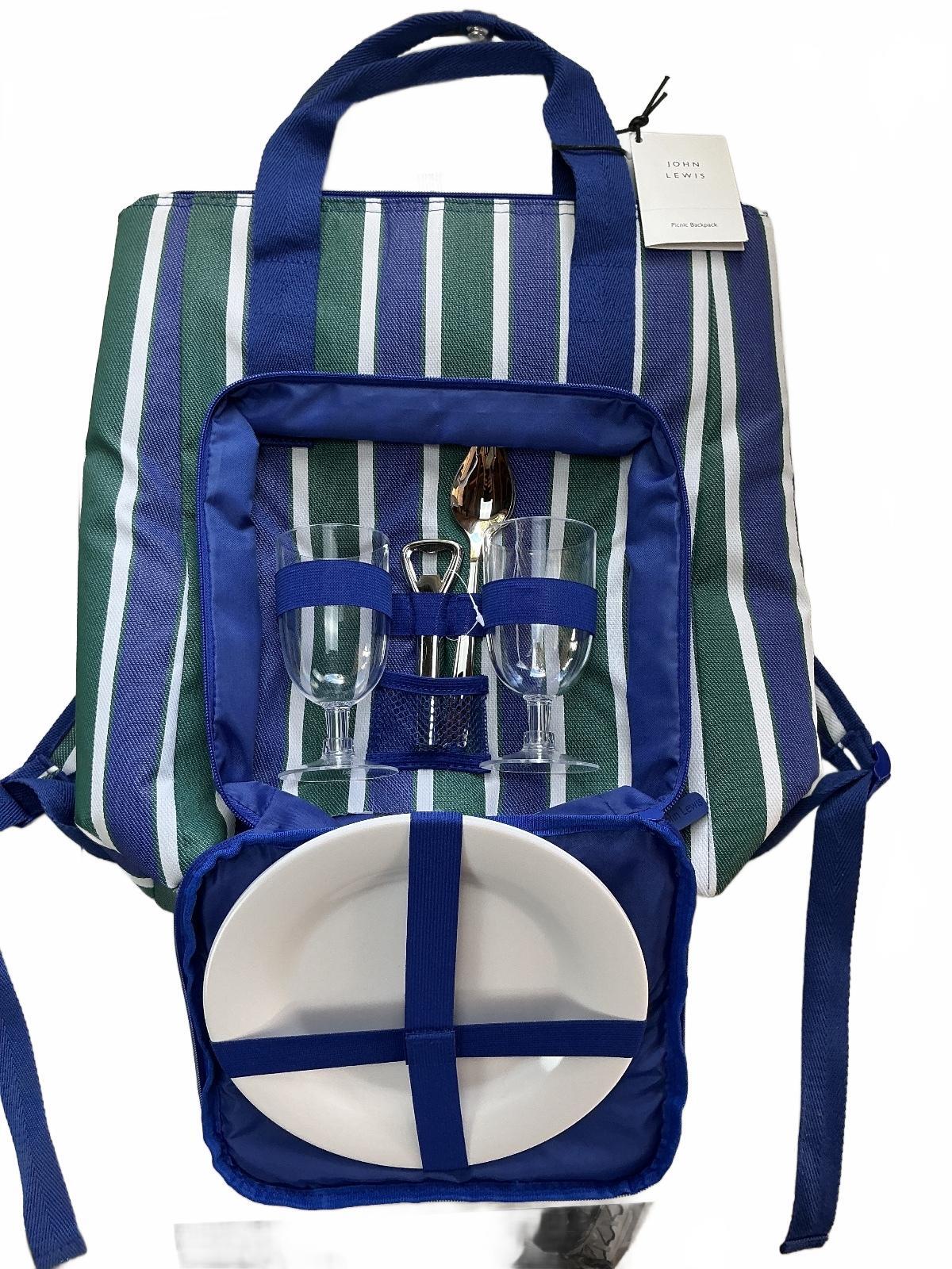 *NEW* John Lewis Stripe 2 Person Backpack Picnic Set