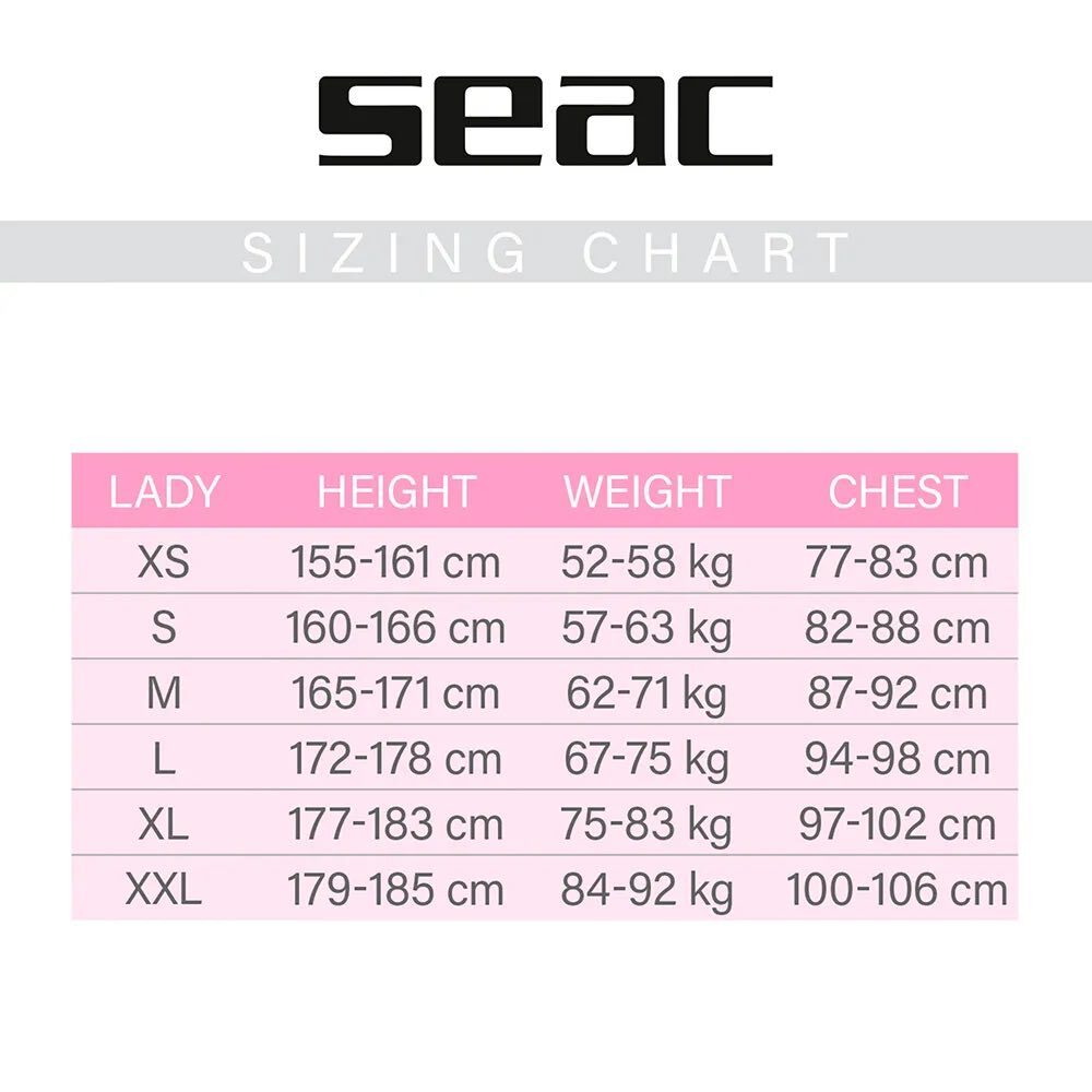 Seac Ciao Lady Wetsuit Women Size Large Black Blue 2.5mm Short Sleeve Front Zip