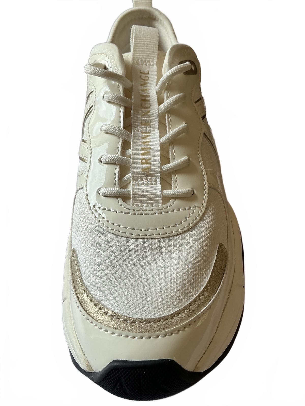 Armani Exchange Cream Sneakers Size 6 Comfortable Stylish