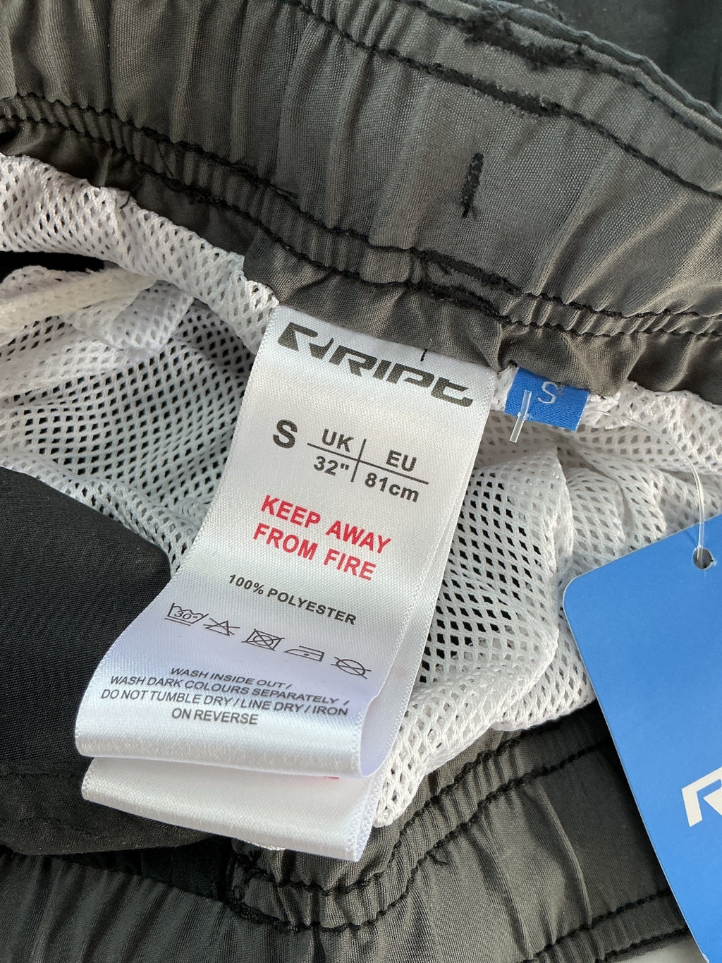 RIPT Plain Swim Shorts Men Small Black Quick Dry SPF 50