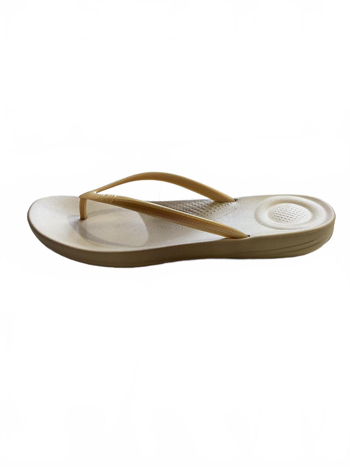 FitFlop IQushion Ergonomic Flip-Flops Gold UK 8 Comfortable Supportive