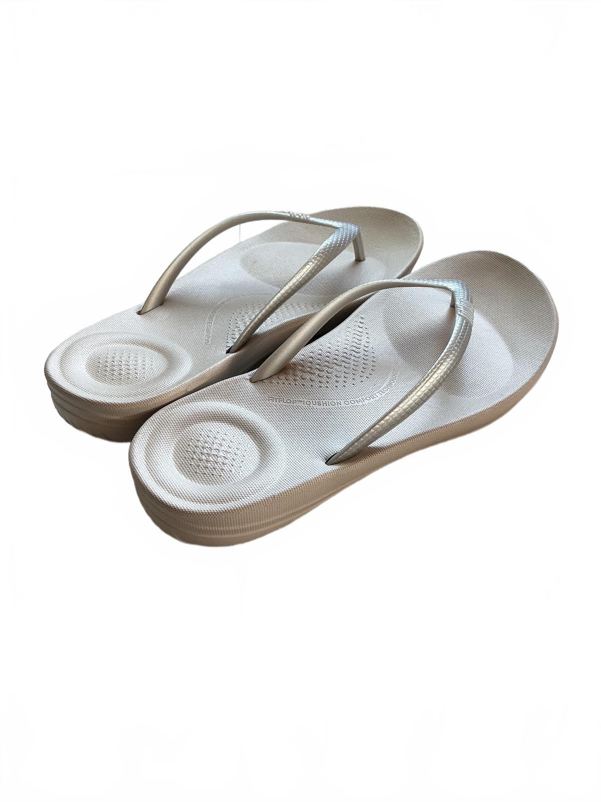 FitFlop Silver Cushion Ergonomic Flip Flops UK 3 EU 36 US 5 Comfortable